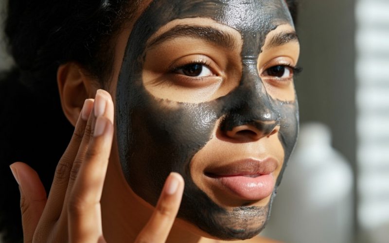 woman with a facial mask