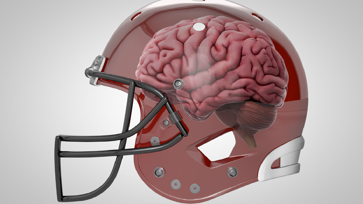 football helmet brain illustration