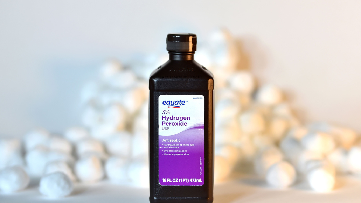 bottle of Hydrogen peroxide
