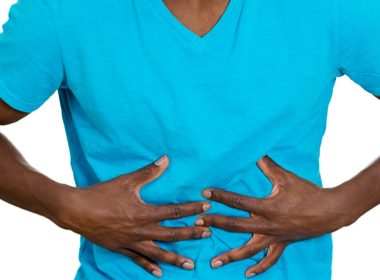 man with stomach pain