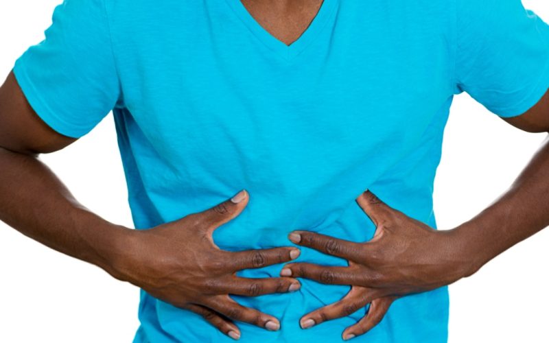 man with stomach pain