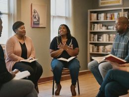 Black americans in a group therapy session