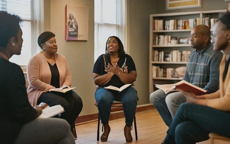 Black americans in a group therapy session