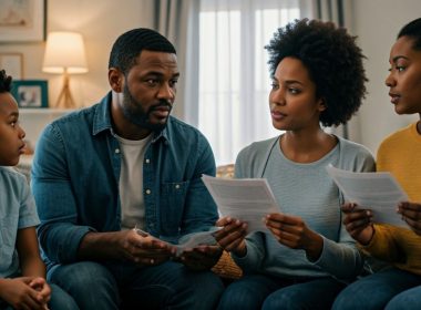 family talking with a health topic