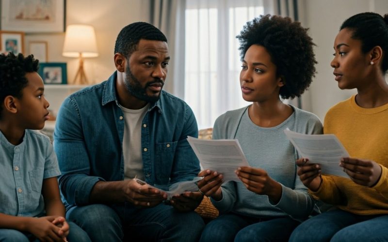 family talking with a health topic